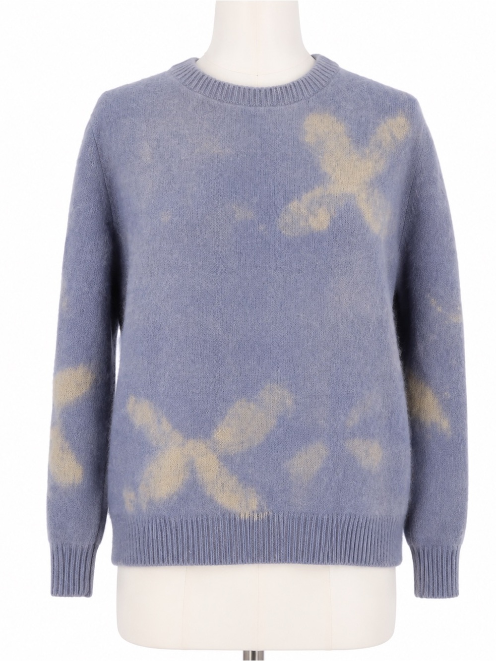 The Elder Statesman Lavender Blue Clamp Flower Cashmere Sweater